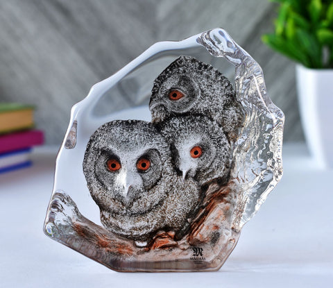 Owlets (Painted) | 34201 | Maleras Crystal Decor