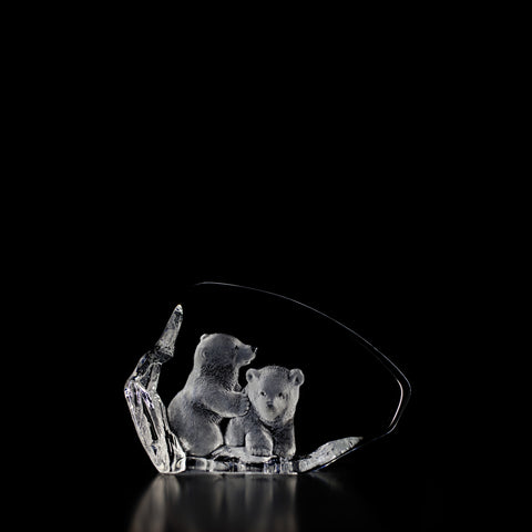 Polar Bear Cubs Playing | 33714 | Maleras Crystal Decor