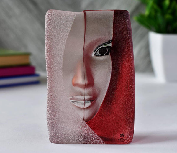 Red Orchid Mats Jonasson クリスタル Art Glass Mats Jonasson Cardinal Crystal Block